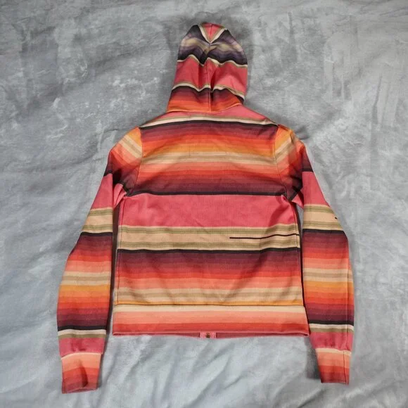 Aviator Nation Serape Bolt Striped Hoodie Womens XS Made In USA Faded Multicolor - Picture 9 of 12